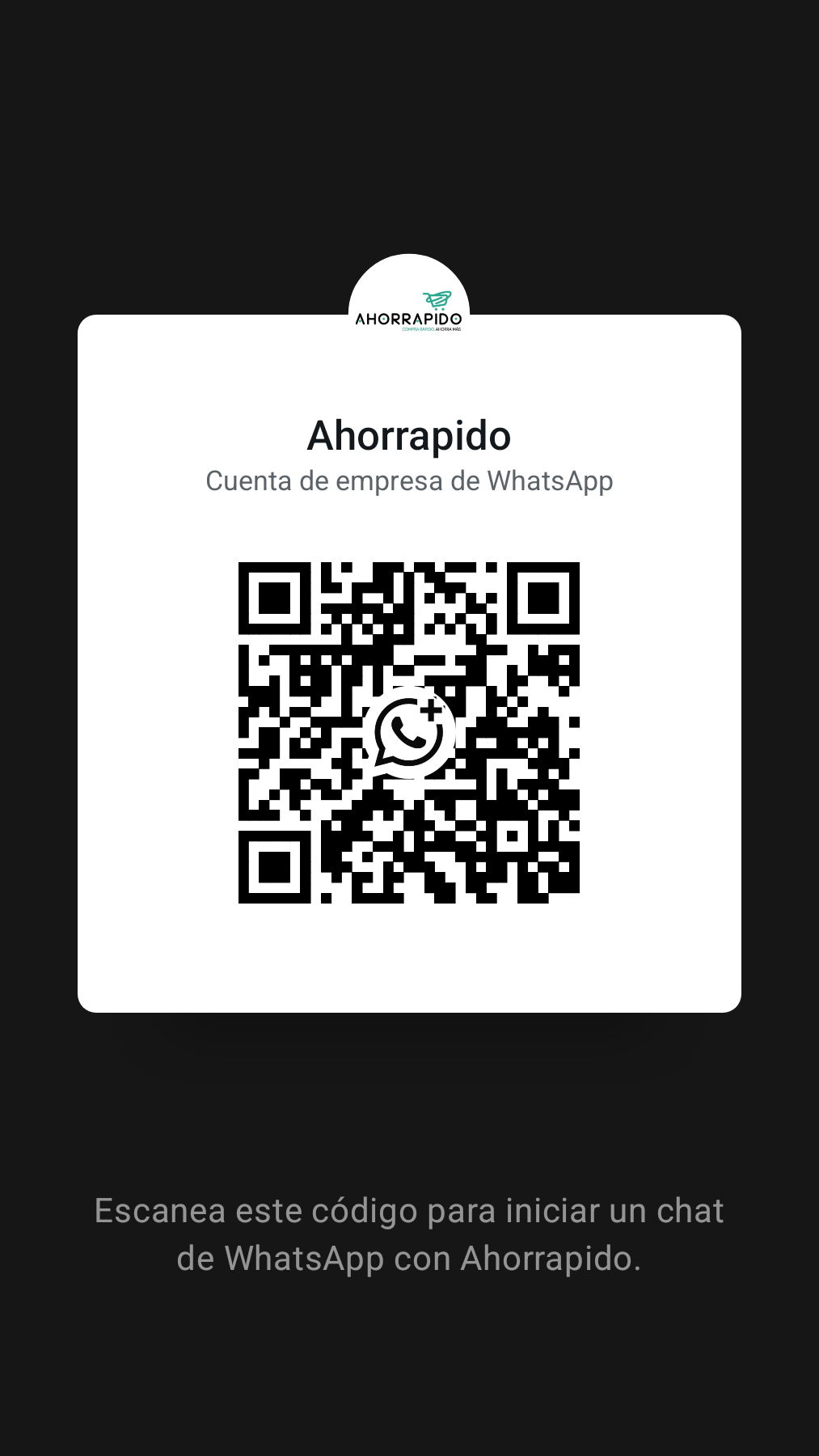 Código QR WhatsApp Ahorrapido — 642 709 517